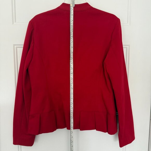 INC International Concepts - Red Ruffle Peplum Blazer - Size L - Picture 9 of 12
